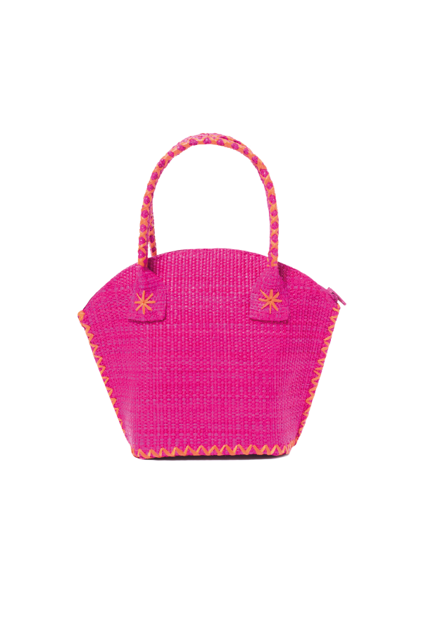 Sac en raphia, raffia bag, handmade bag, pink bag